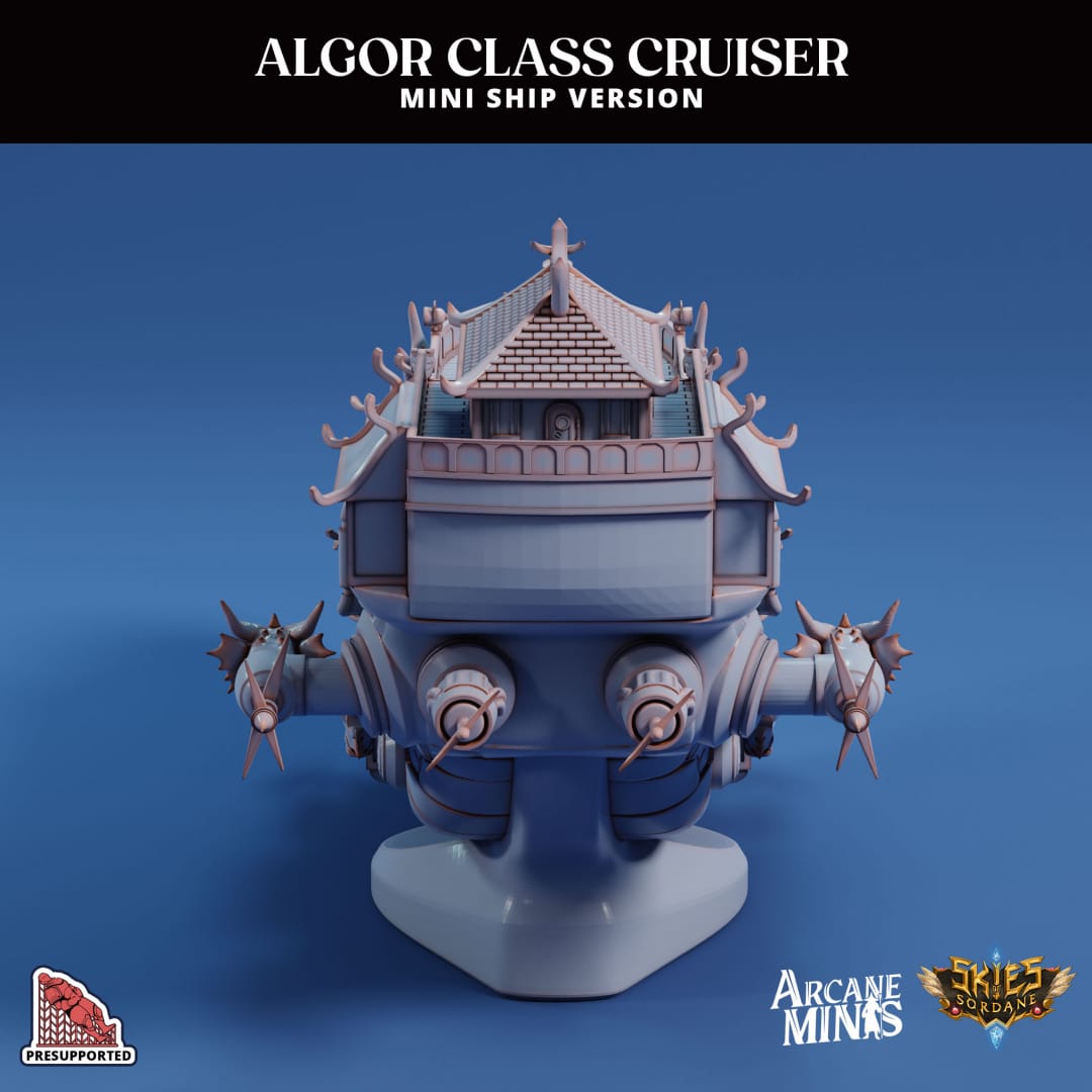 3D Printed Sordane Publishing Arcane Minis Mini Ship - Algor Cruiser 28 32mm D&D - 3D Printing Boss