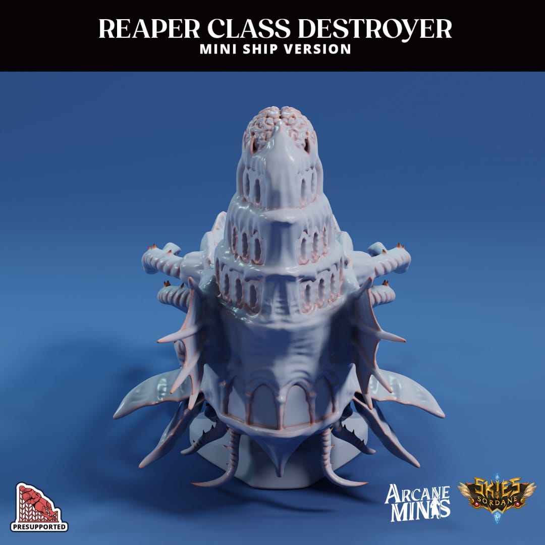 3D Printed Sordane Publishing Arcane Minis Mini Ship - Hivemind Reaper 28 32mm D&D - 3D Printing Boss