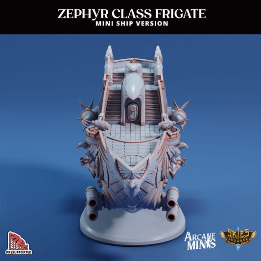 3D Printed Sordane Publishing Arcane Minis Mini Ship - Zephyr Assault Frigate 28 32mm D&D - 3D Printing Boss