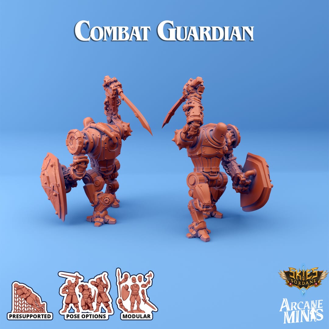 3D Printed Sordane Publishing Arcane Minis Shard Guardians Combat Set Shard Guardian Set 28 32mm D&D - 3D Printing Boss