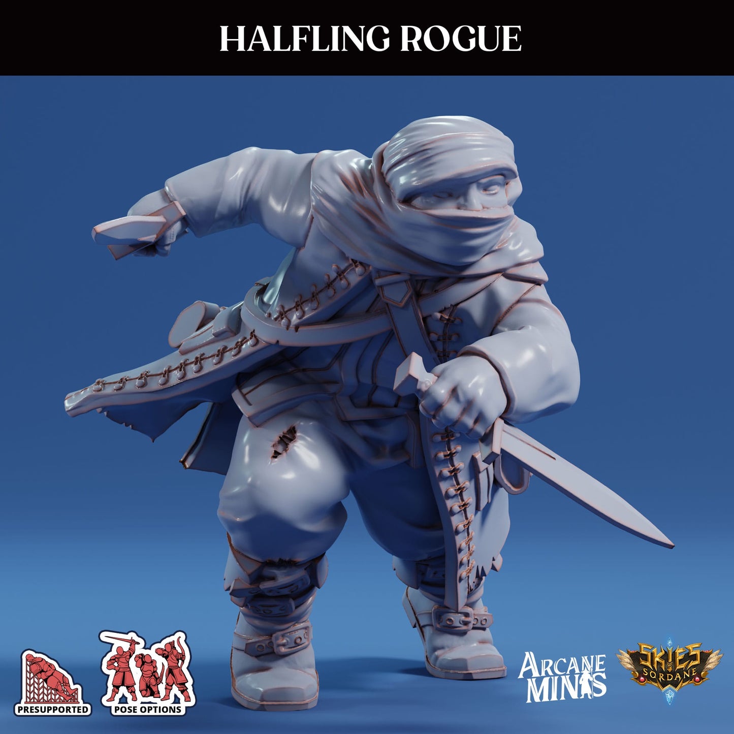 3D Printed Sordane Publishing Arcane Minis Swindler's Luck Part Two - Halfling Rogue 28 32mm D&D - 3D Printing Boss