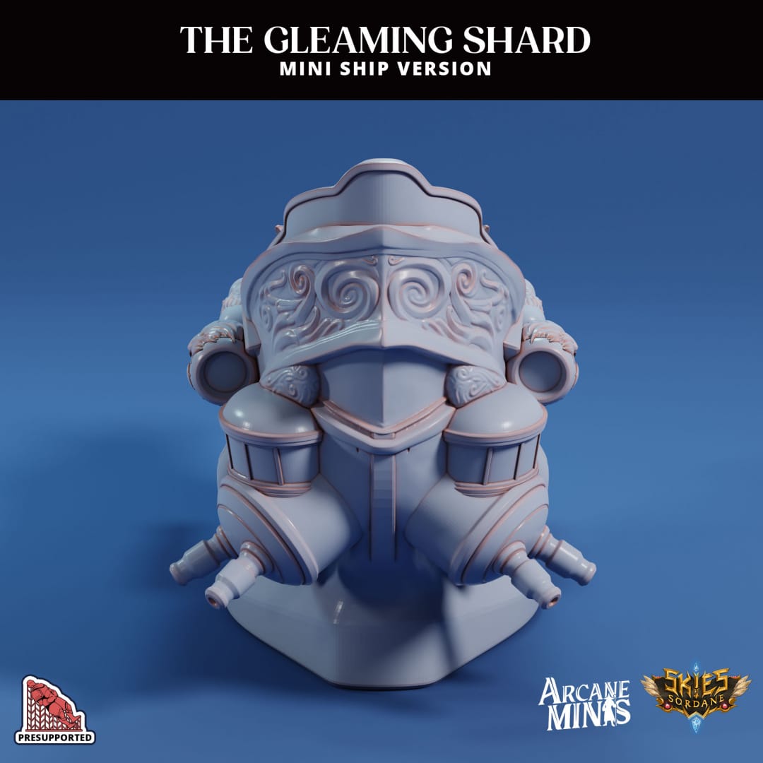 3D Printed Sordane Publishing Arcane Minis The Gleaming Shard Mini Ship 28 32mm D&D - 3D Printing Boss