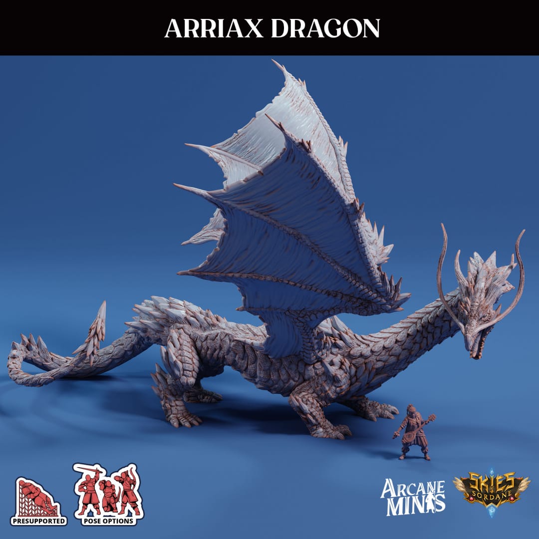 3D Printed Sordane Publishing Arriax Dragon Mighty Skies A Sordane Stories Set 28 32mm D&D - 3D Printing Boss