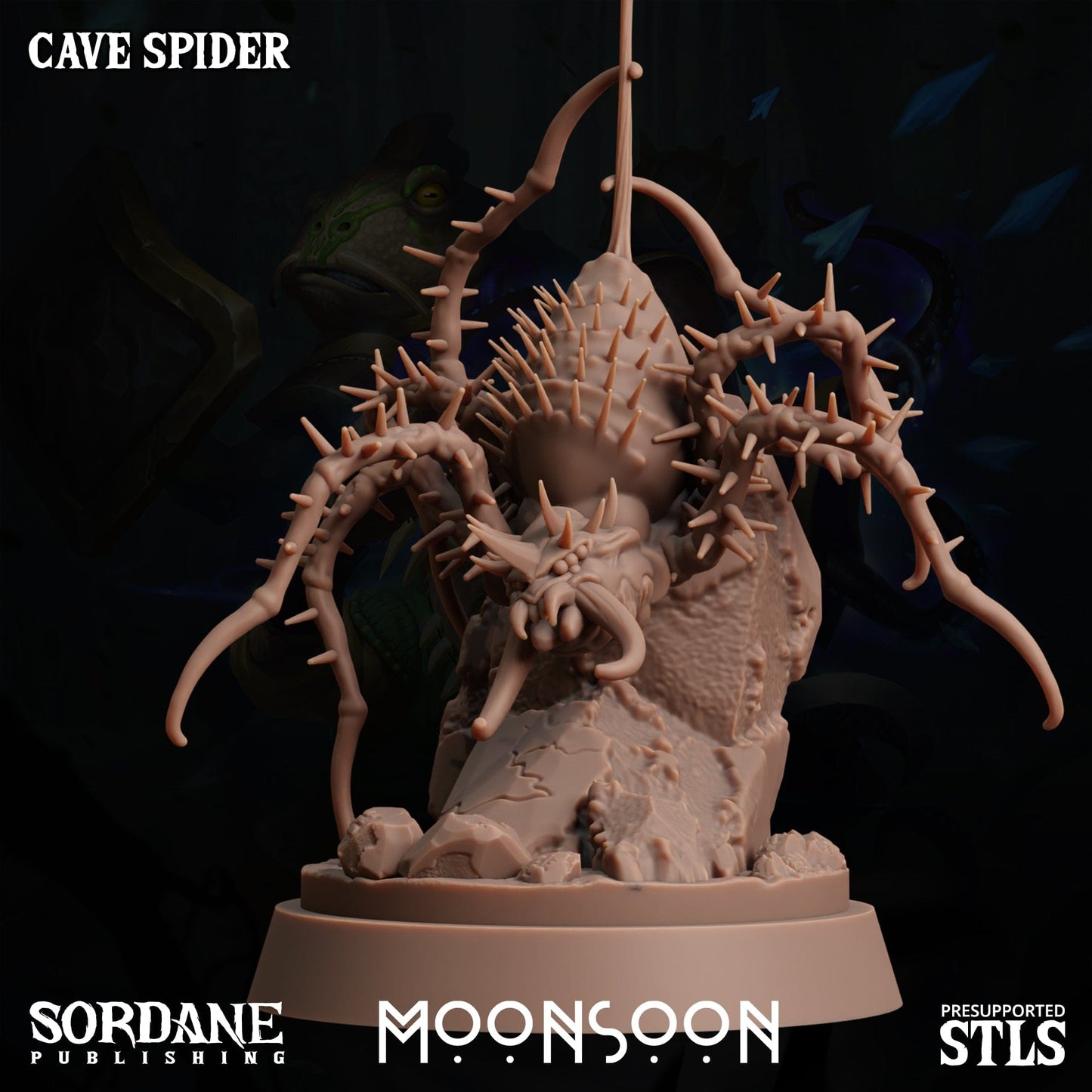 3D Printed Sordane Publishing Cave Spider Moonsoon 28 32mm D&D - 3D Printing Boss