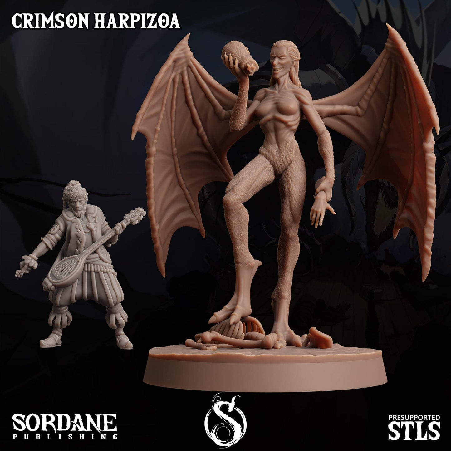 3D Printed Sordane Publishing Crimson Harpizoa 28 32mm D&D - 3D Printing Boss