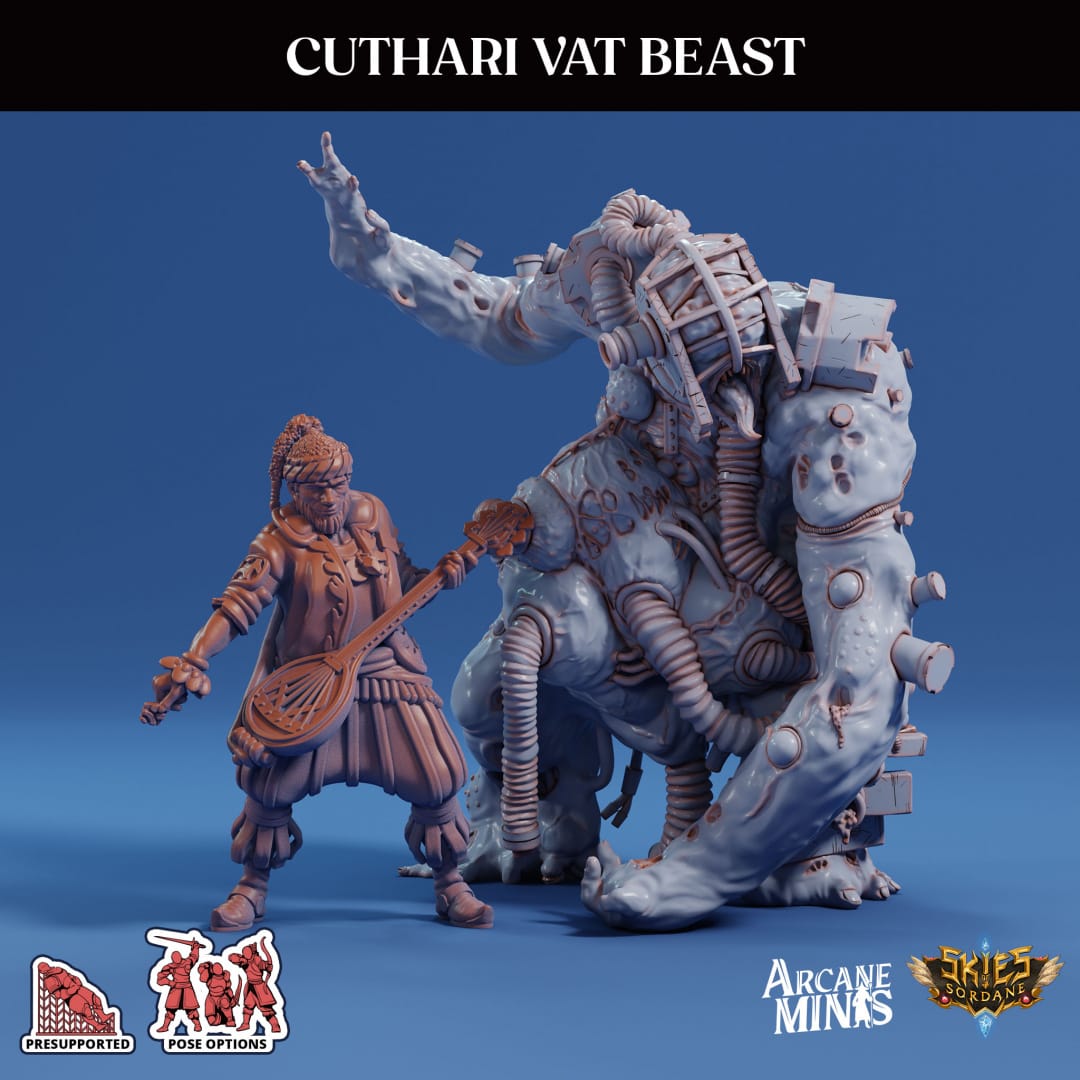 3D Printed Sordane Publishing Cuthari Vat Beast Echoes of Madness A Sordane Stories 28 32mm D&D - 3D Printing Boss