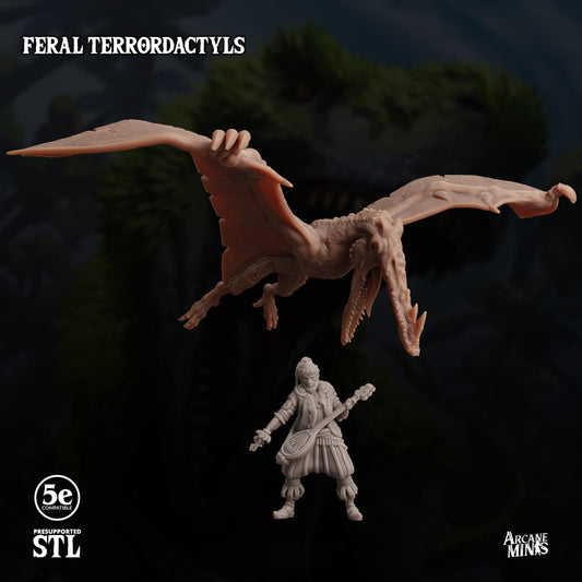 3D Printed Sordane Publishing Feral Terrordactyls 28 32mm D&D - 3D Printing Boss