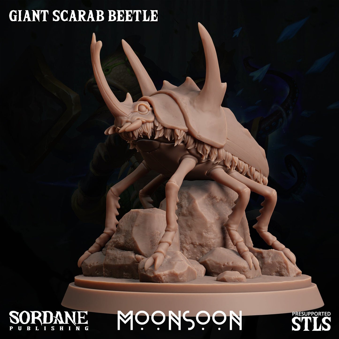 3D Printed Sordane Publishing Giant Scarab Beetle Moonsoon 28 32mm D&D - 3D Printing Boss