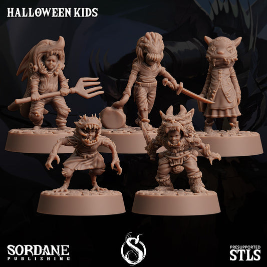 3D Printed Sordane Publishing Halloween Kids 28 32mm D&D - 3D Printing Boss