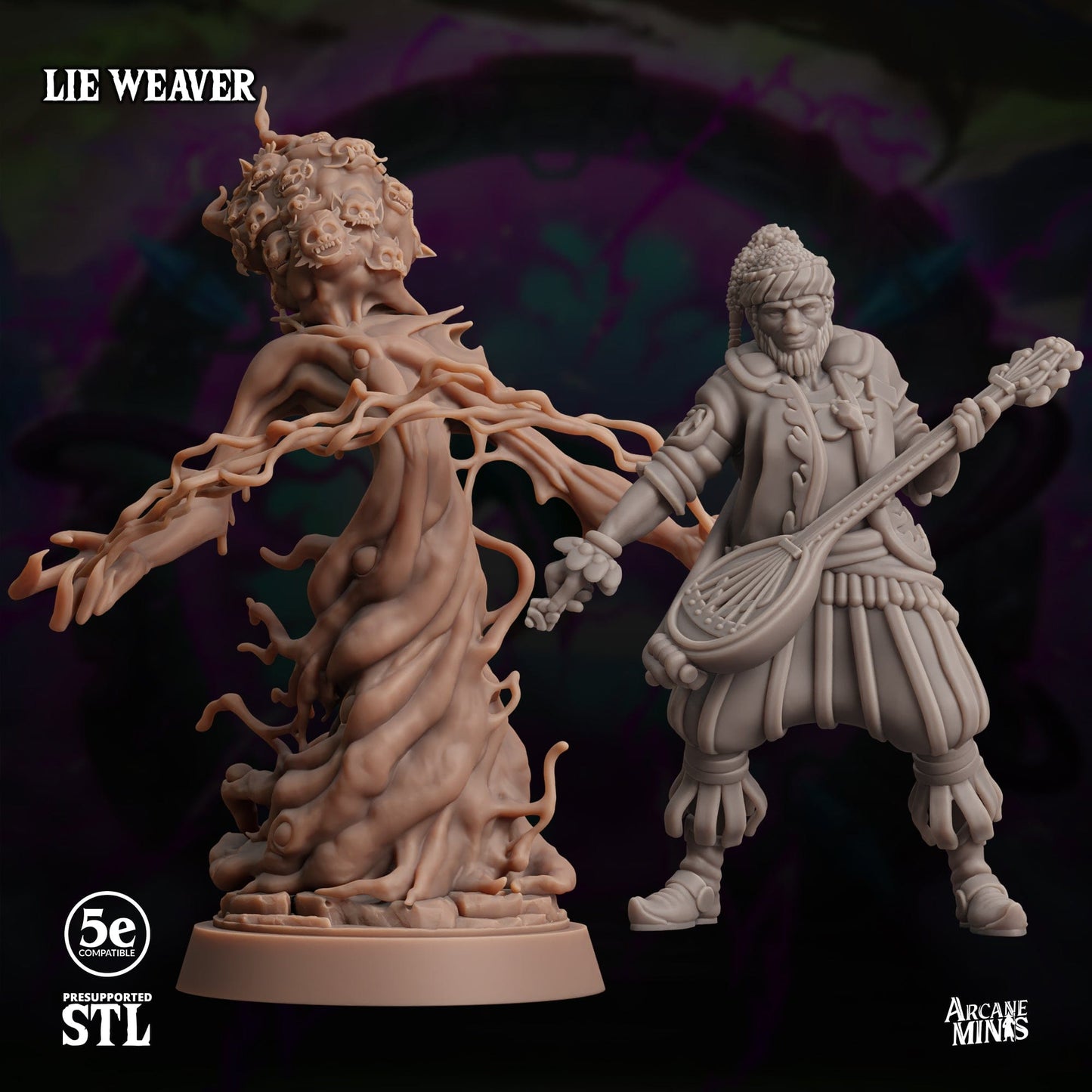3D Printed Sordane Publishing Lie Weaver Moonsoon 28 32mm D&D - 3D Printing Boss