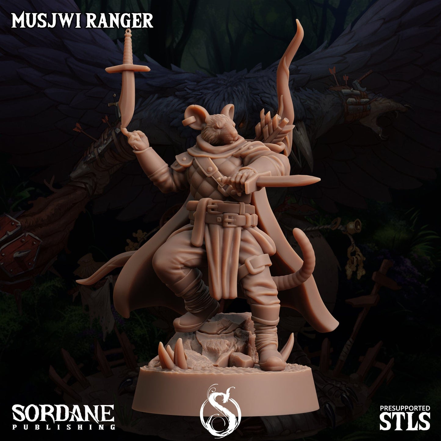 3D Printed Sordane Publishing Musjwi Ranger Burrows Below 28 32mm D&D - 3D Printing Boss