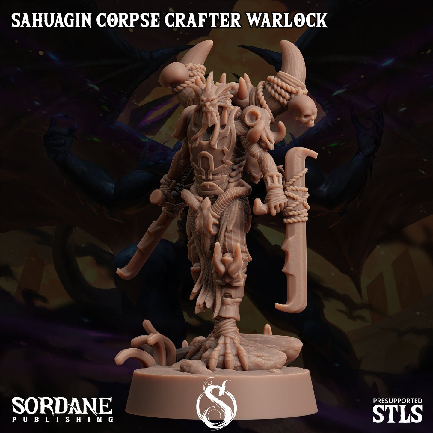 3D Printed Sordane Publishing Sahuagin Corpse Crafter Warlock Monster Mayhem II 28 32mm D&D - 3D Printing Boss