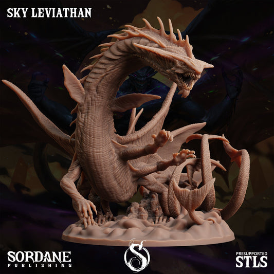 3D Printed Sordane Publishing Sky Leviathan Monster Mayhem II 28 32mm D&D - 3D Printing Boss