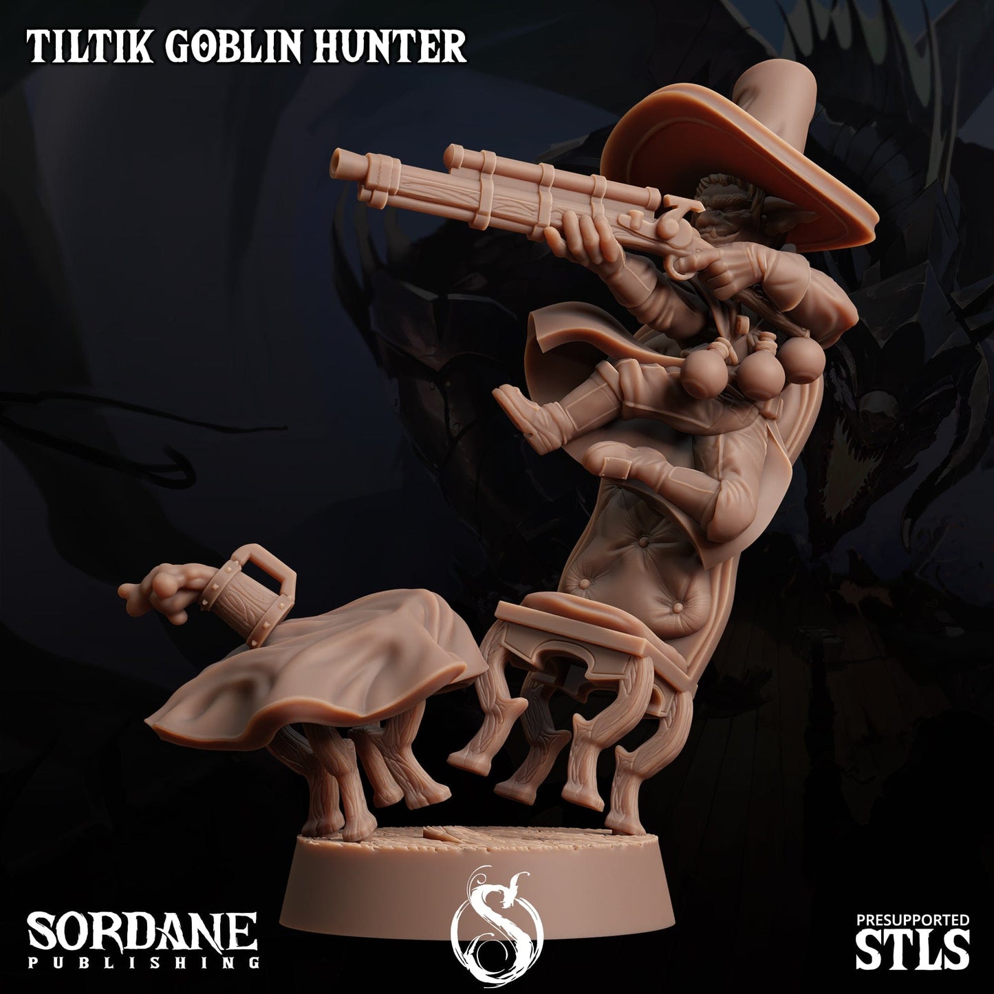 3D Printed Sordane Publishing Tiltik Goblin Hunter 28 32mm D&D - 3D Printing Boss