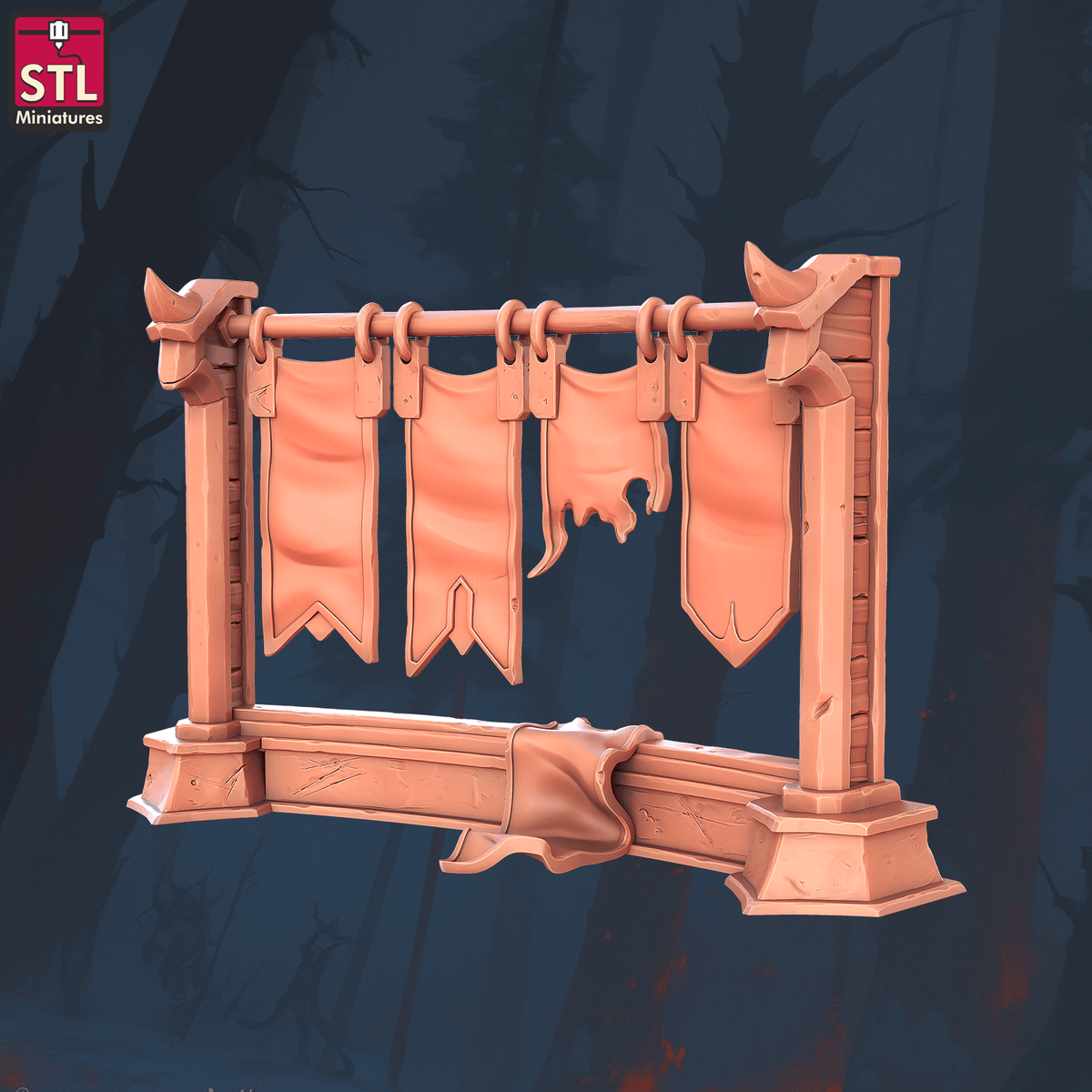 Charming Terrain 3D printed terrain (28mm) r61 battle arena banners 3D Printed STL Minatures Battle Arena 28mm 32mm