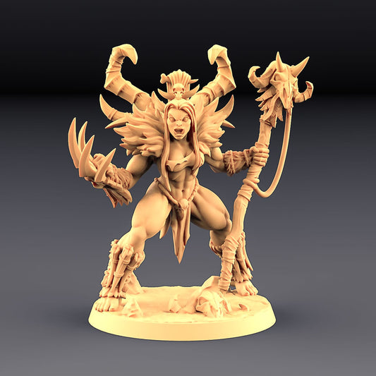 3D Printed Artisan Guild Vesdra the Shaman Orc Barbarians Set 28mm 32mm - 3D Printing Boss