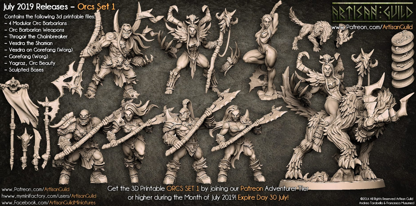 3D Printed Artisan Guild Standalone Weapons for Loot and Racks Orc Barbarians Set 28mm 32mm - 3D Printing Boss