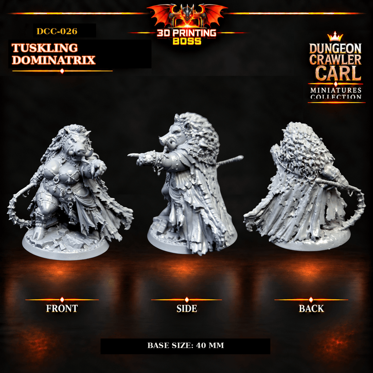 Fantastic Plants and Rocks Tabletop Terrain 3D Printed Dungeon Crawler Carl Miniature Collection Book One DCC-026 - Tuskling Dominatrix- 32mm