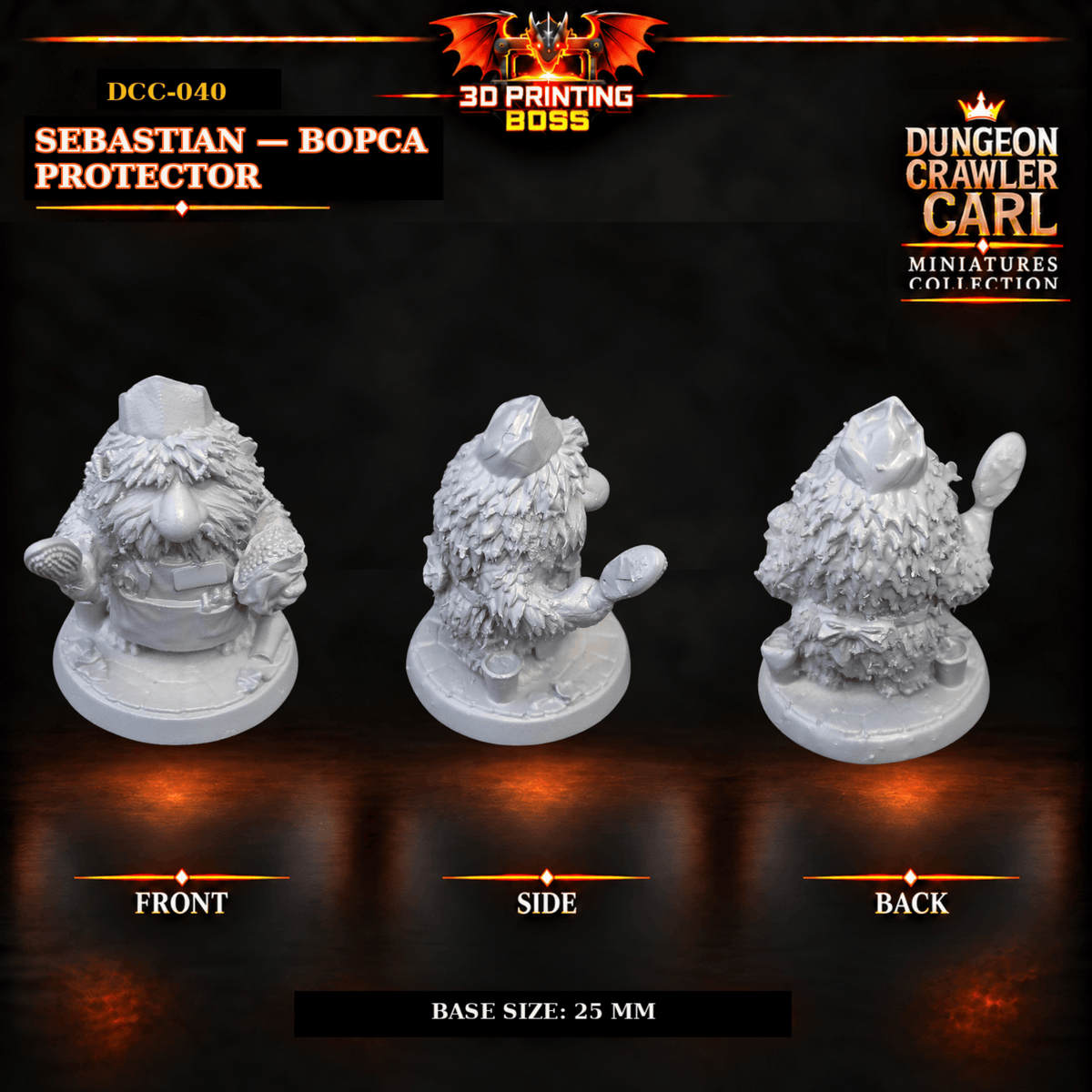 Fantastic Plants and Rocks Tabletop Terrain 3D Printed Dungeon Crawler Carl Miniature Collection Book One DCC-040 - Sebastian - Bopca Protector - 32mm