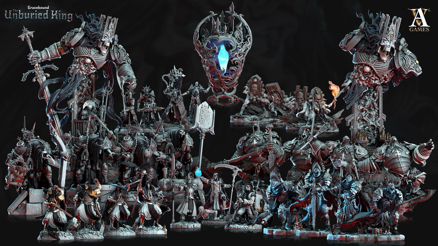 3D Printed Archvillain Games Arma Tenebris - Gravebound The Unburied King 28 32mm D&D - 3D Printing Boss