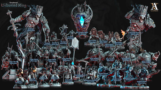 3D Printed Archvillain Games Atrum Rex Bust - Gravebound The Unburied King 28 32mm D&D - 3D Printing Boss