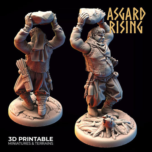 3D Printed Asgard Rising Bandit Deserters Slingers Modular Warband 28mm - 32mm - 3D Printing Boss