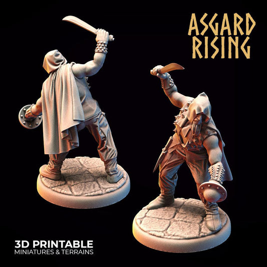 3D Printed Asgard Rising Bandit Rogues Modular Warband 28mm - 32mm Ragnarok D&D - 3D Printing Boss