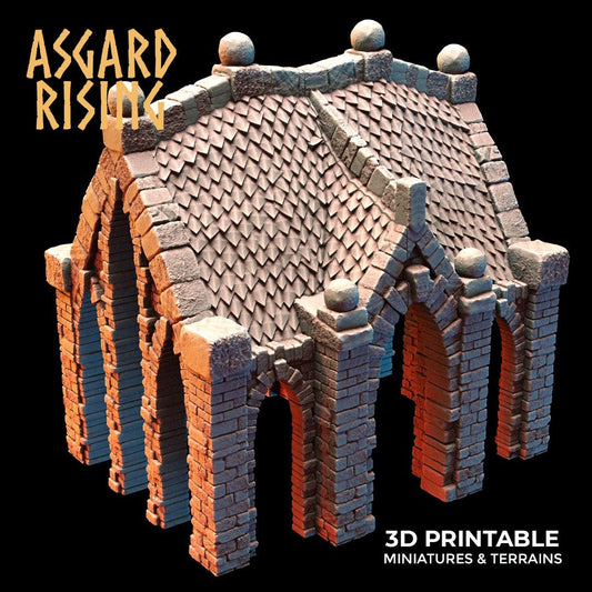 3D Printed Asgard Rising Cemetery Mausoleum Set 28mm-32mm Ragnarok D&D - 3D Printing Boss