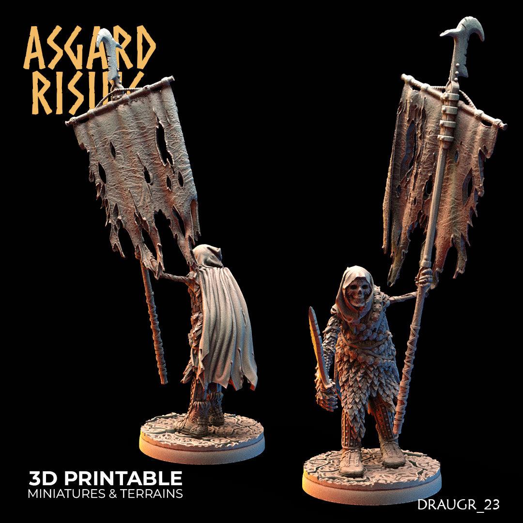 3D Printed Asgard Rising Draugr Barrow Guards Modular Set D 28 32 mm Wargaming DnD - 3D Printing Boss