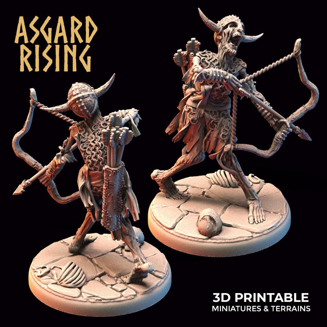 3D Printed Asgard Rising Draugr - Undead Skeleton Archers Set 28mm - 32mm - 3D Printing Boss