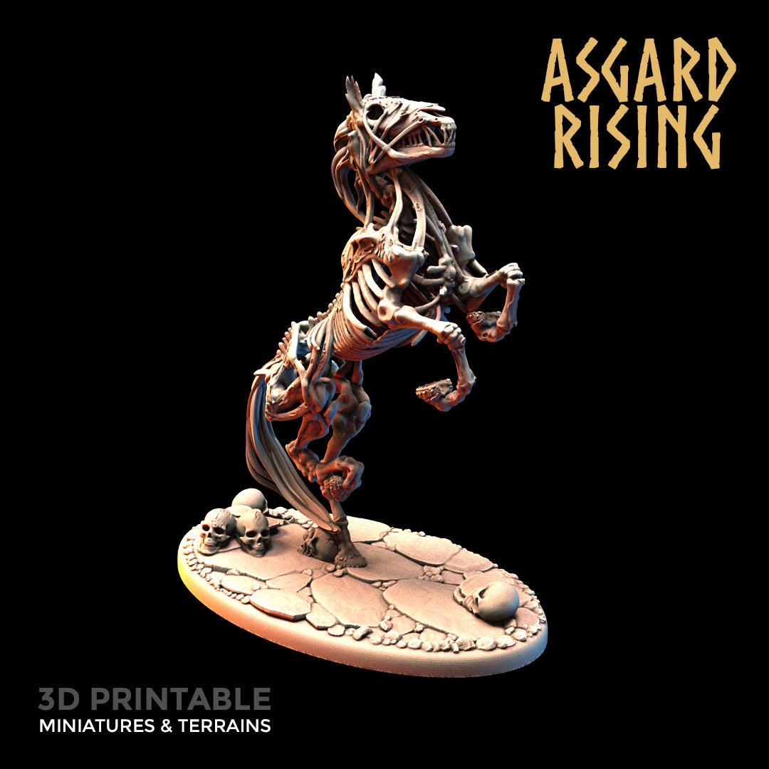 3D Printed Asgard Rising Draugr - Undead Skeleton Horses Set 28mm - 32mm - 3D Printing Boss