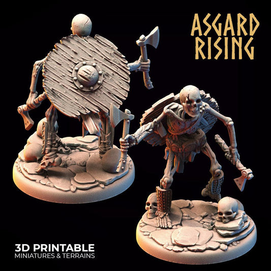 3D Printed Asgard Rising Draugr - Undead Skeleton Infantry Set 28mm - 32mm - 3D Printing Boss