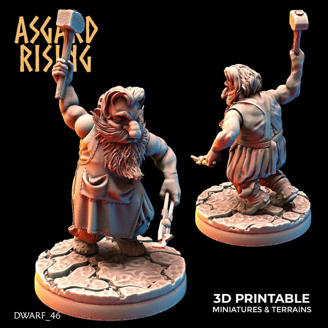 3D Printed Asgard Rising Dwarf Artisan Worker Set 28mm - 32mm - 3D Printing Boss