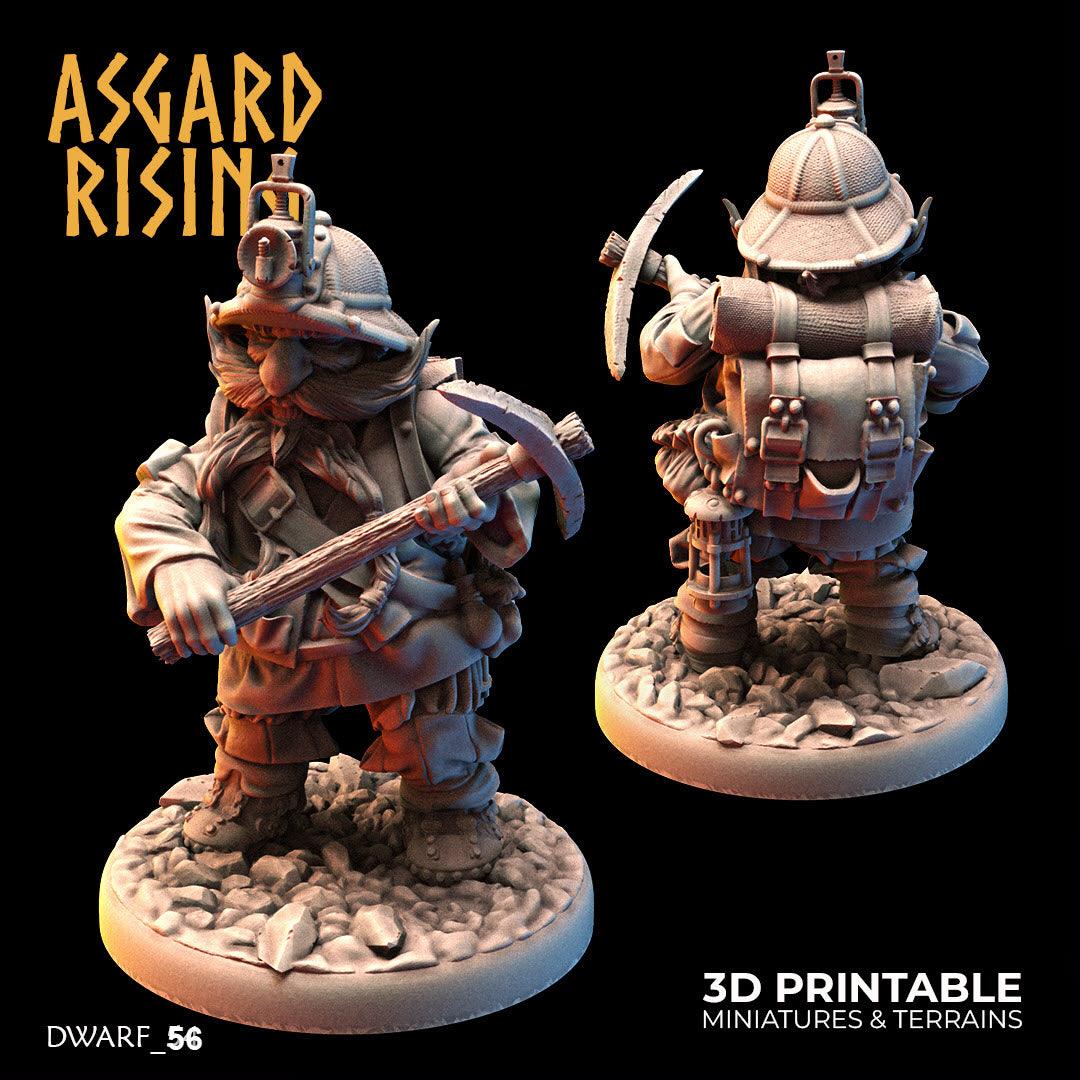 3D Printed Asgard Rising Dwarf Dwarven Miners Set 1 28mm - 32mm - 3D Printing Boss