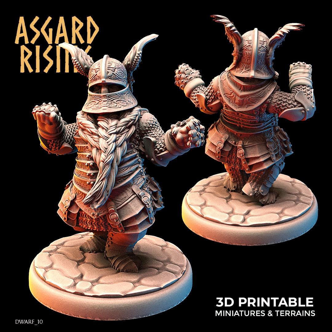 3D Printed Asgard Rising Dwarf Full Plate Warrior Warband Set 28mm - 32mm - 3D Printing Boss