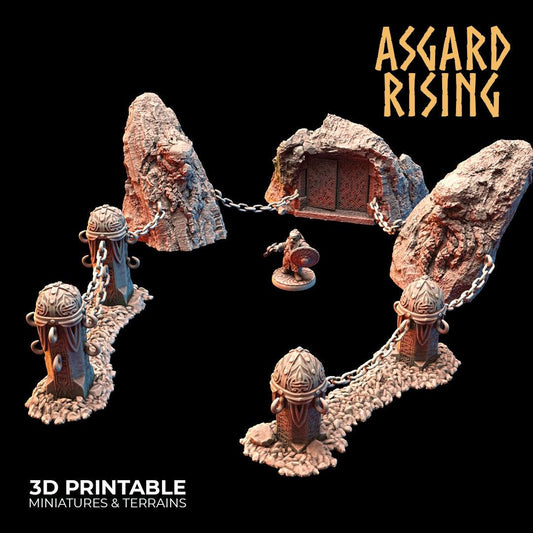 3D Printed Asgard Rising Dwarf Mountain Pass Fortress Entrance 28mm - 32mm - 3D Printing Boss