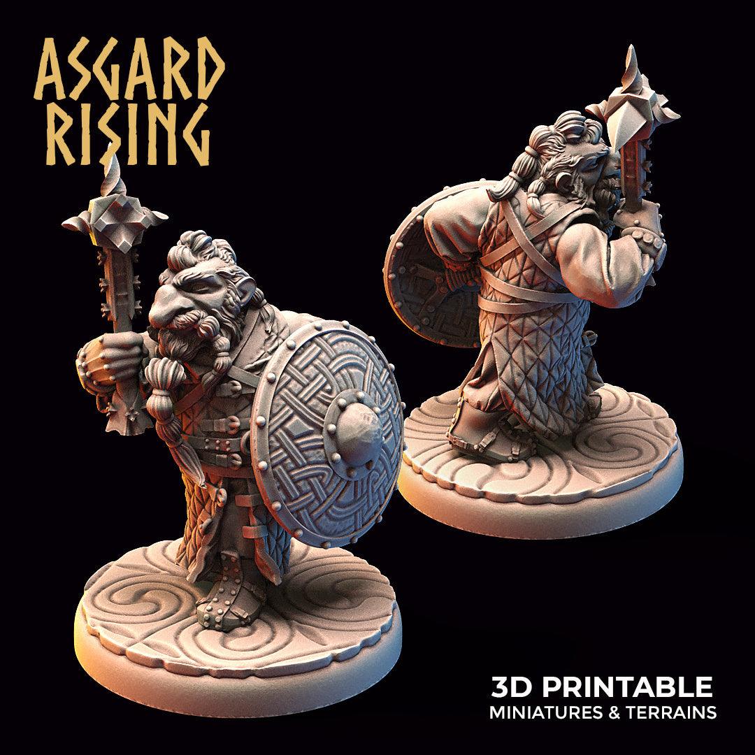 3D Printed Asgard Rising Dwarf Warrior Gambeson Modular Warband Set 28mm - 32mm - 3D Printing Boss