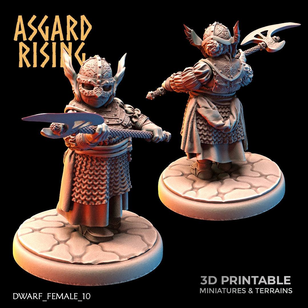 3D Printed Asgard Rising Dwarven Shield-Maidens Set 28mm - 32mm - 3D Printing Boss