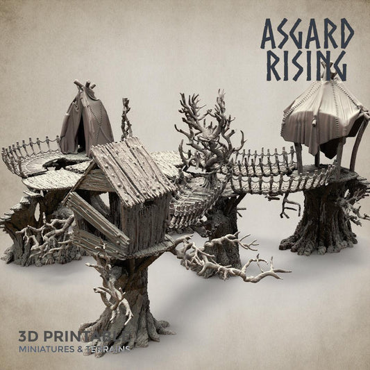 3D Printed Asgard Rising Forest Village Modular Set 32mm Ragnarok D&D - 3D Printing Boss