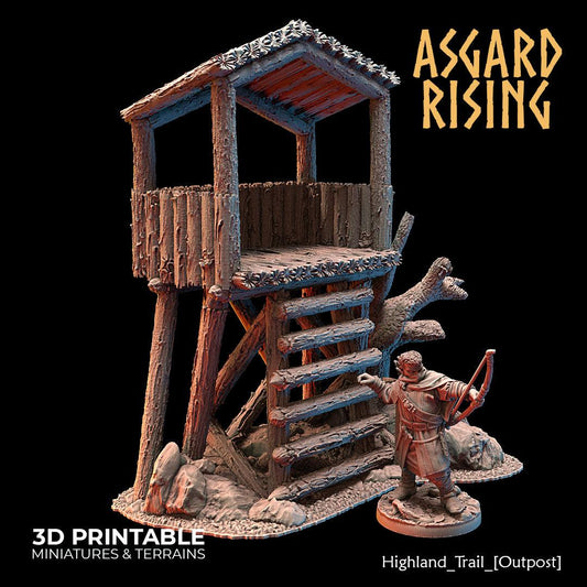 3D Printed Asgard Rising Highland Trail Terrain Set 28 32 mm Wargaming DnD - 3D Printing Boss