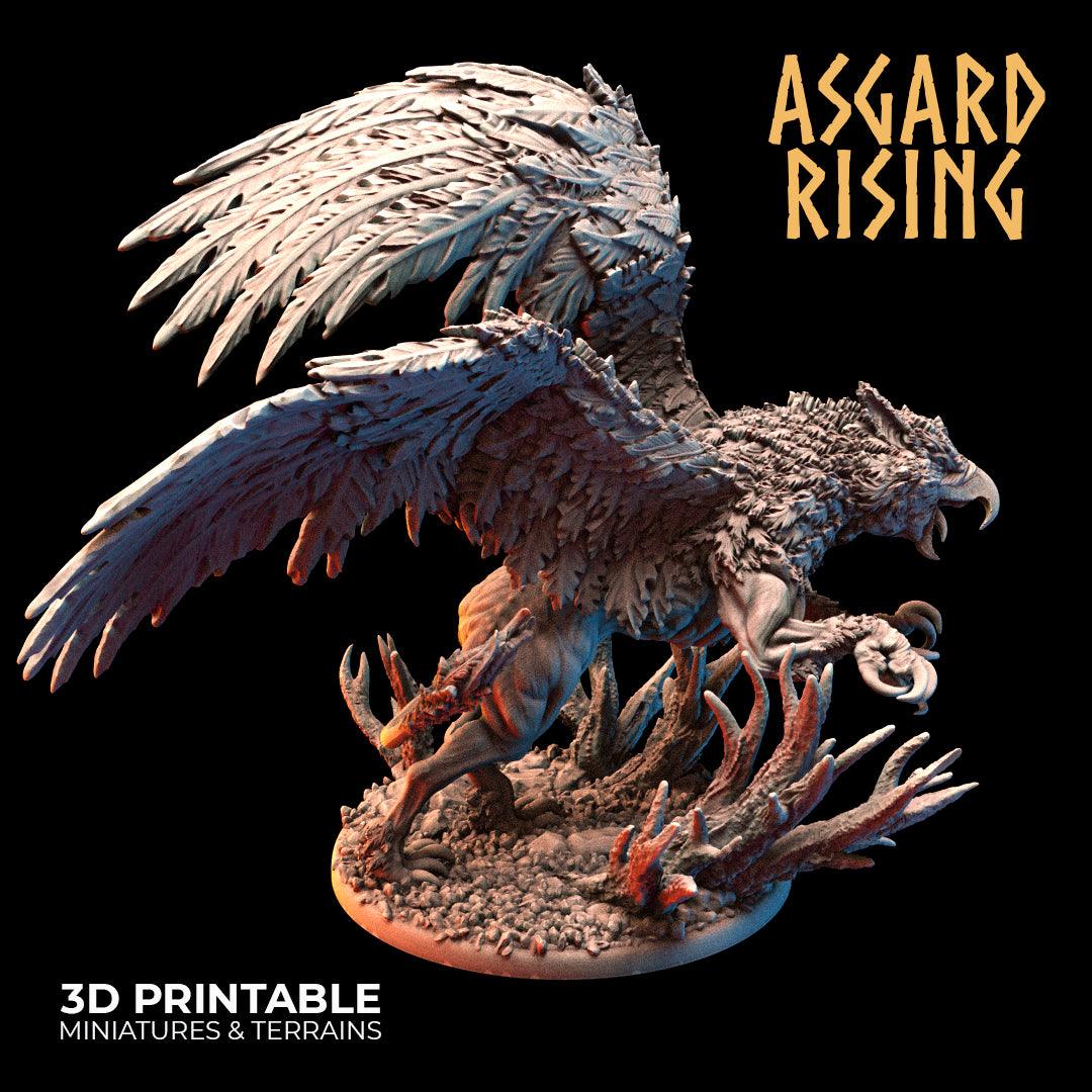 3D Printed Asgard Rising King of all Creatures Griffin Set - 32mm D&D - 3D Printing Boss