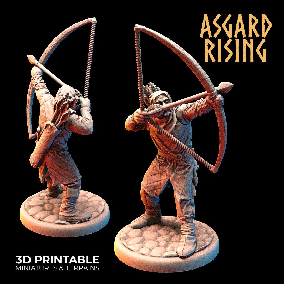 3D Printed Asgard Rising Medieval Bowmen Set 28mm - 32mm Ragnarok D&D - 3D Printing Boss