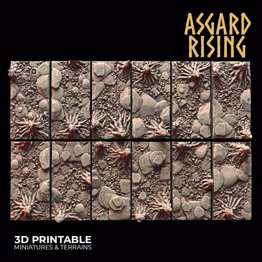3D Printed Asgard Rising Roadside Rectangular Base Set 50x25mm D&D - 3D Printing Boss