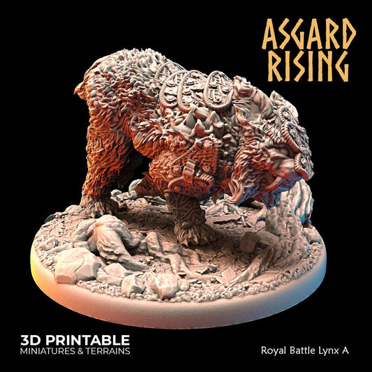 3D Printed Asgard Rising Royal Battle Lynxes 28 32 mm Wargaming DnD - 3D Printing Boss