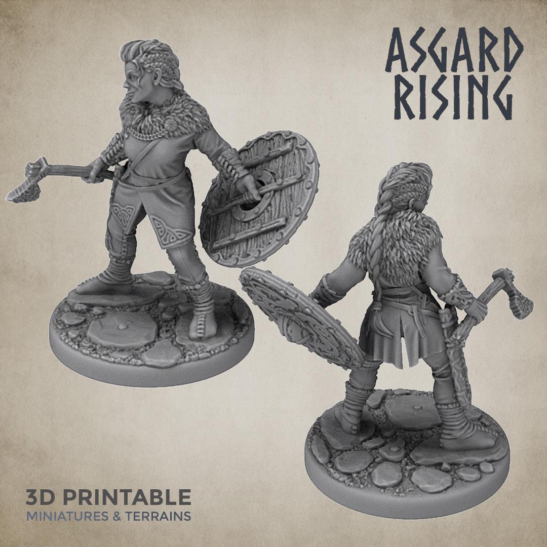 3D Printed Asgard Rising Shield Maiden #2 28mm-32mm Ragnarok D&D - 3D Printing Boss