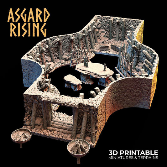 3D Printed Asgard Rising Viking Moutain Hideout Modular Set 28mm - 32mm - 3D Printing Boss