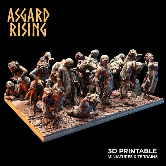 3D Printed Asgard Rising Zombies Undead Set 28mm - 32mm - 3D Printing Boss