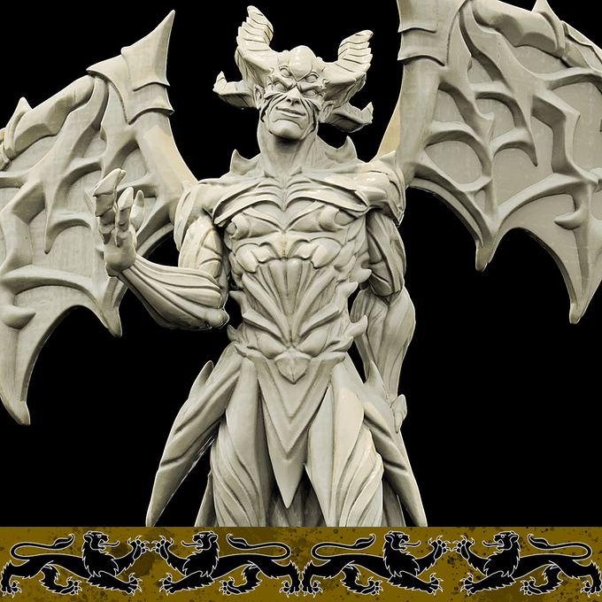 3D Printed Bestiary Vol. 4 Nafarrate - Chernobog Demon Fiend 32mm Ragnarok D&D - 3D Printing Boss