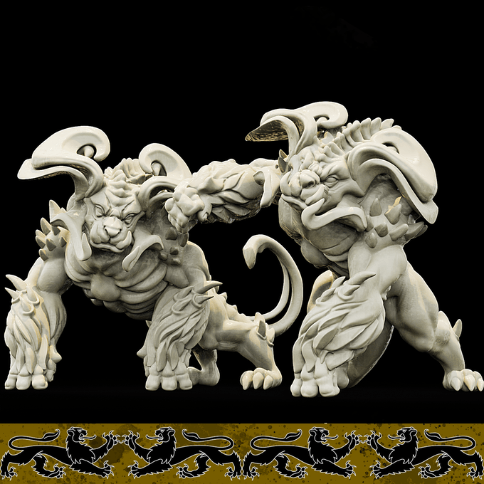 3D Printed Bestiary Vol. 4 Nafarrate - Duskpaw 32mm Ragnarok D&D - 3D Printing Boss