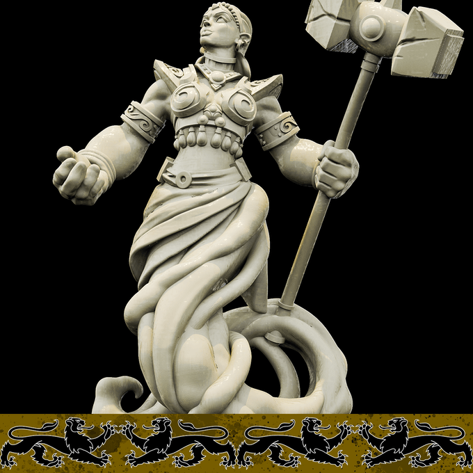 3D Printed Bestiary Vol. 4 Nafarrate - Earth Genie 32mm Ragnarok D&D - 3D Printing Boss